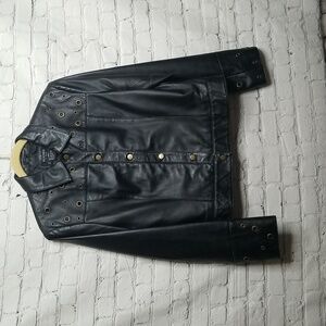 CLOTHES By Revue Women's Leather Jacket W/grommets Size Large EUC